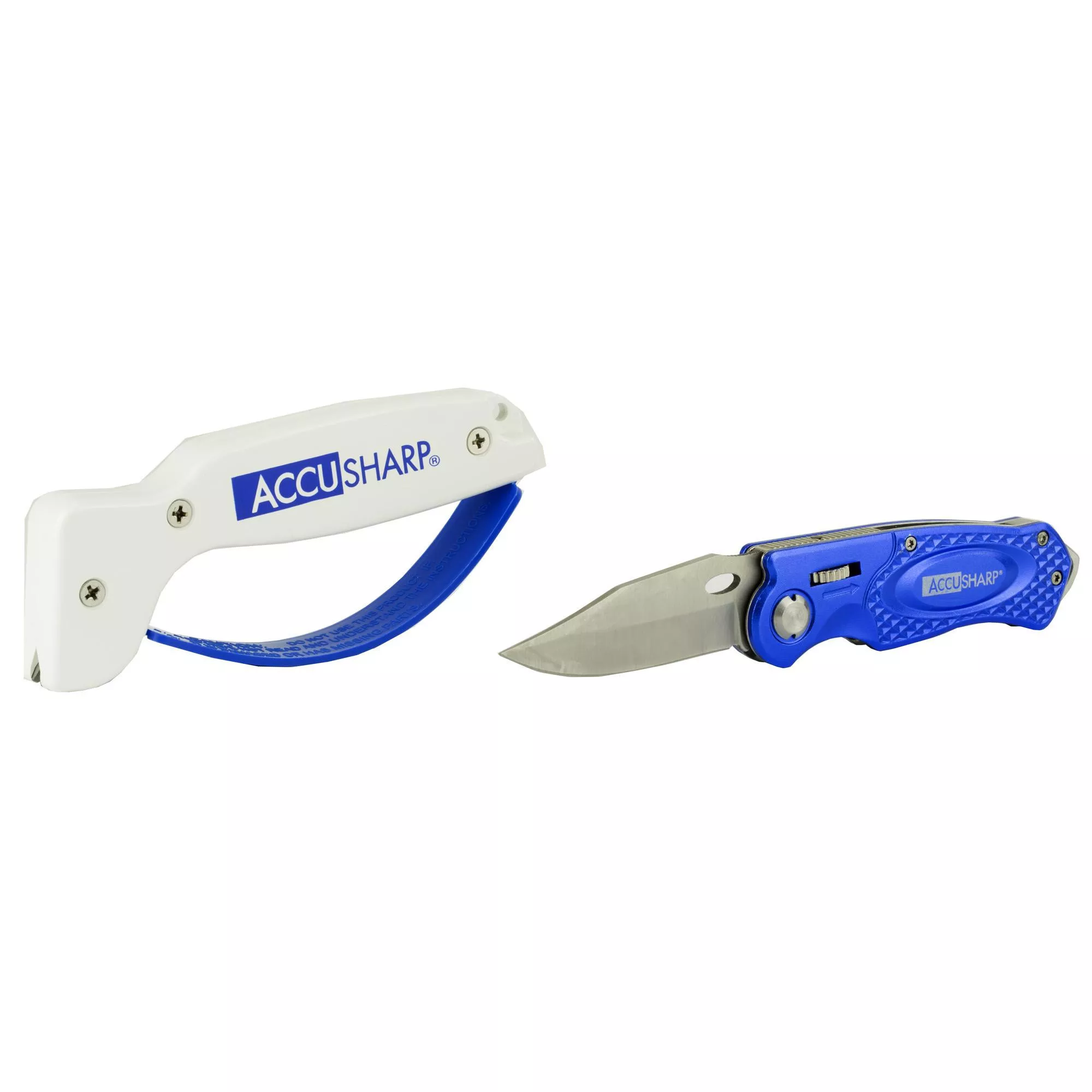 Accusharp SharpNEasy 2-Step Combo Knife w/Sharpener Blue