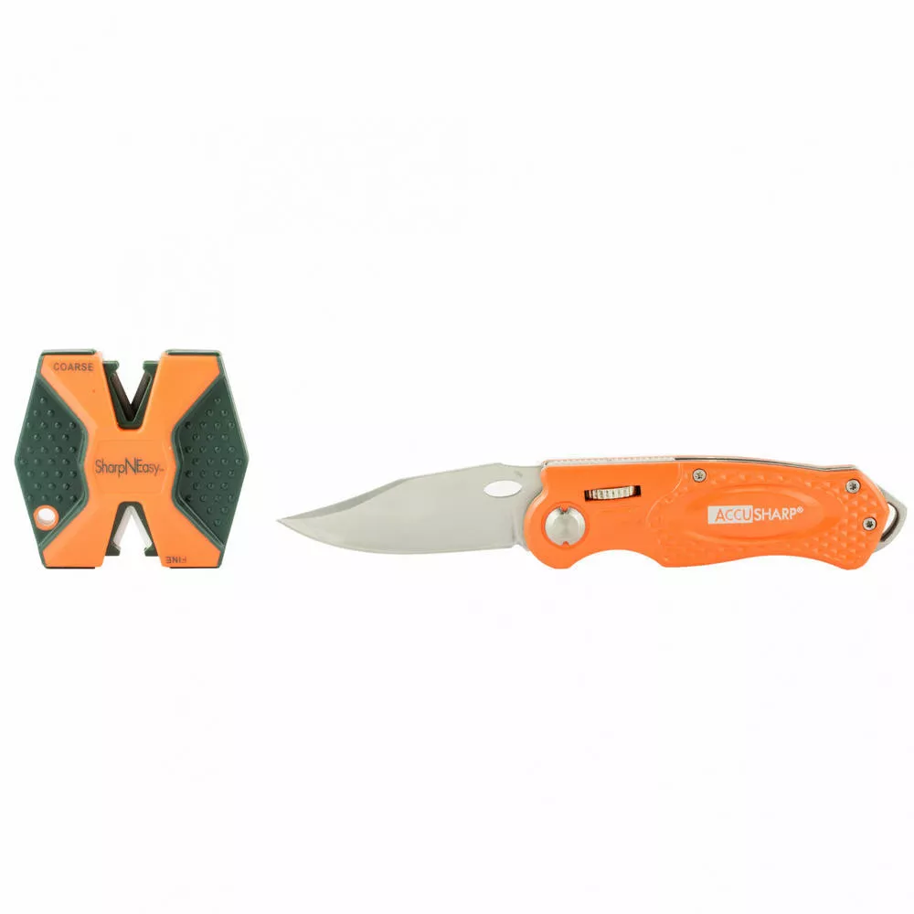 Accusharp SharpNEasy 2-Step Combo Knife w/Sharpener Orange