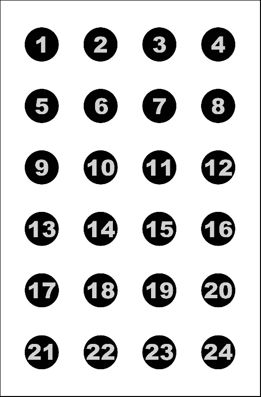Action Target 3 Numbered Sighting Circle Targets 23×35100 Count (Black/White)
