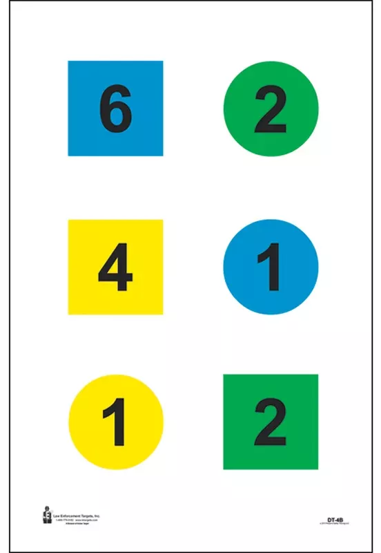 Action Target Training Discretionary Command Circle/Square Targets 23×35, 100 Count (Multi-Color)
