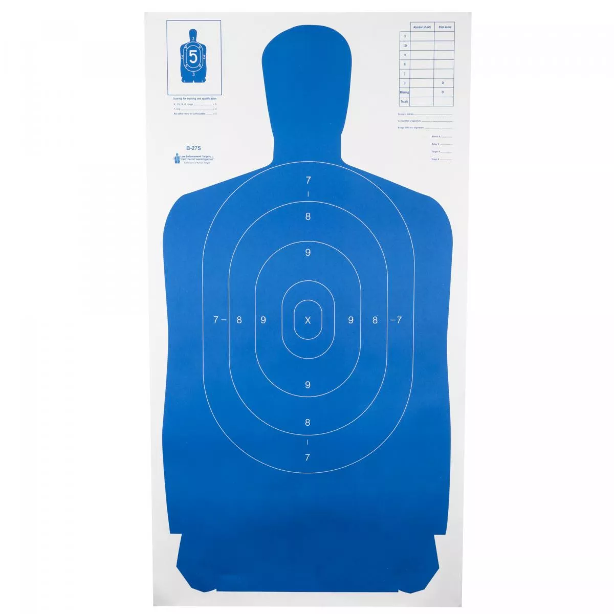 Action Targets B-27 Standard Blue 100Pk