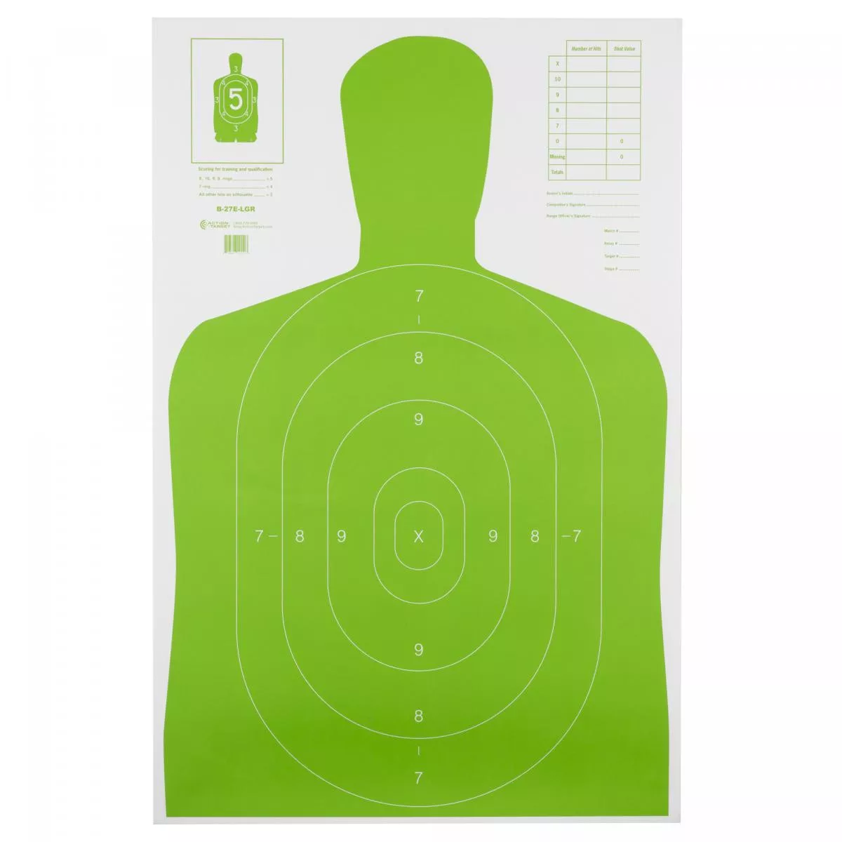 Action Targets High Visibility Fluorescent B21E Green 100Pk