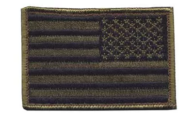 Blackhawk Patch American Flag Reversed OD Green/Black