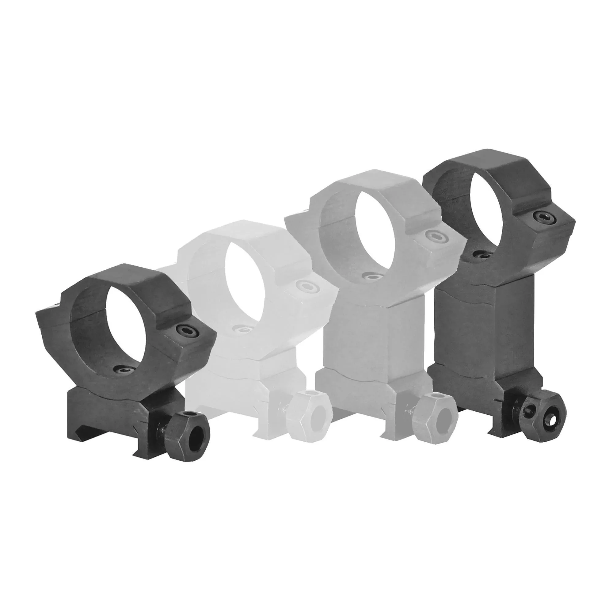 BSAAdjustable Aluminum 5/8" Weaver Rings Black