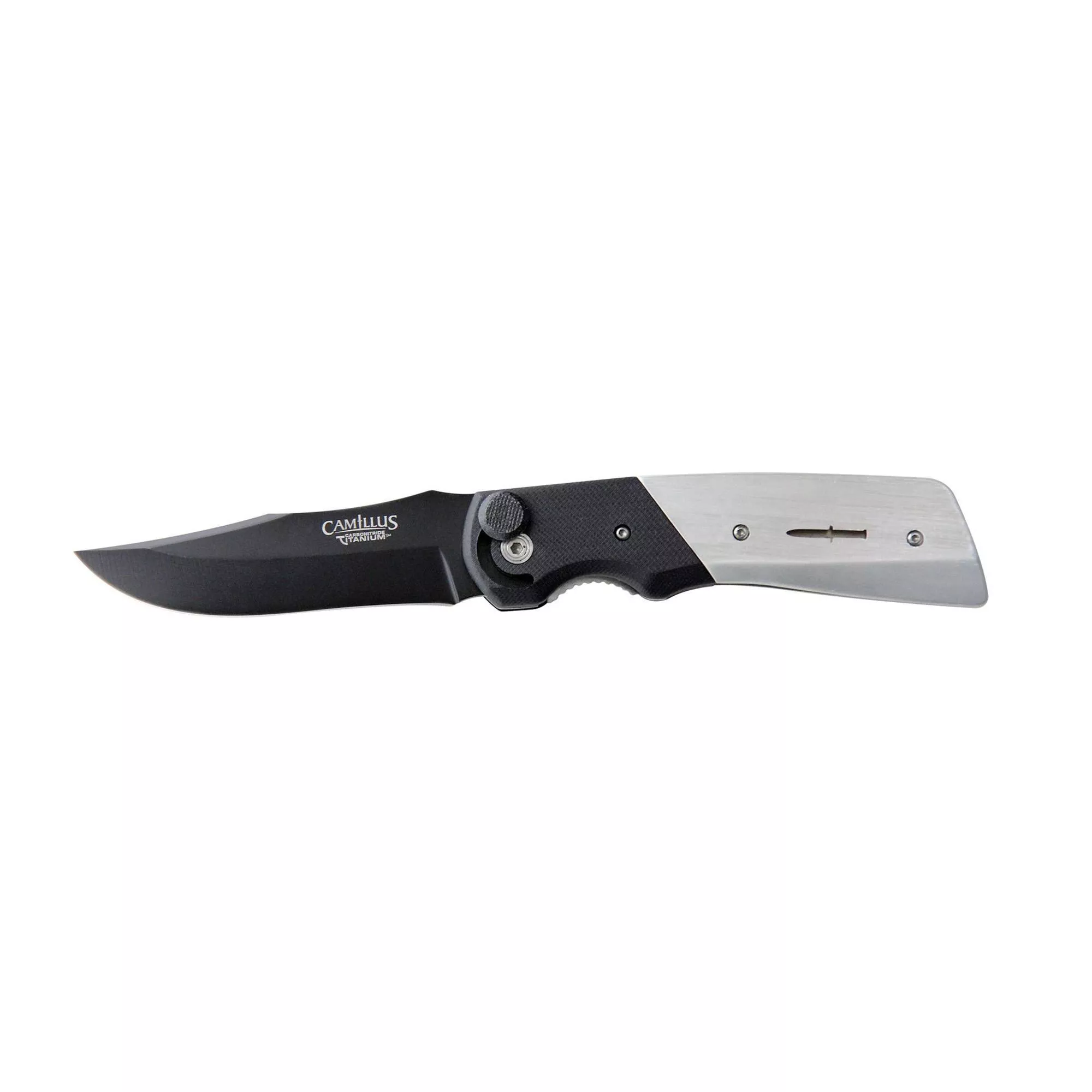 Camillus Cuda Bolt Folding Knife Black Blade 3.75" Silver