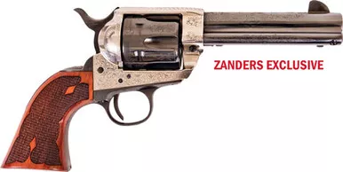 Cimarron Frontier .357 Pw Fs - 4.75" Engraved Silver/bl Wal