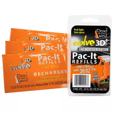 Dead Down Wind 1310 3D Plus Pac It Field Spray Refills, Orange, 3 Pack