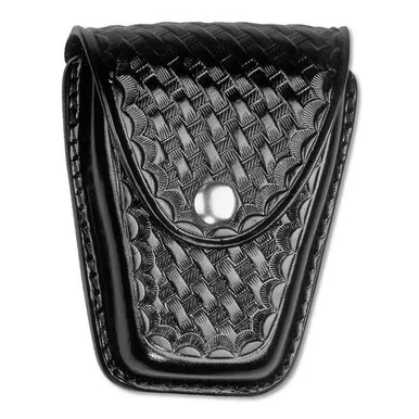 Dutyman 8411 Plain Leather Double Closed Cuff Case, Black