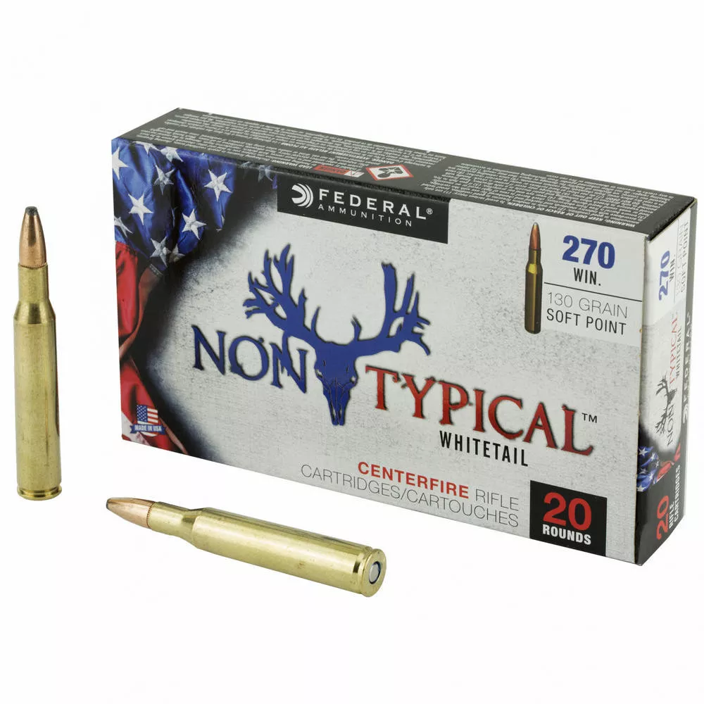 Fed Non Typical 270 Winchester 130 Grain Solid Point 20,
