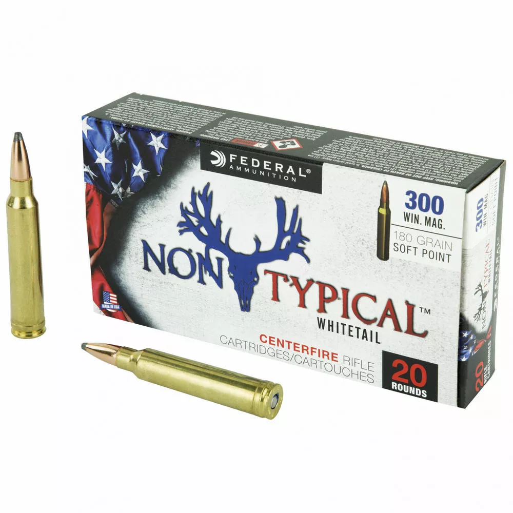 Fed Non Typical 300 Winchester 180 Grain Solid Point 20,