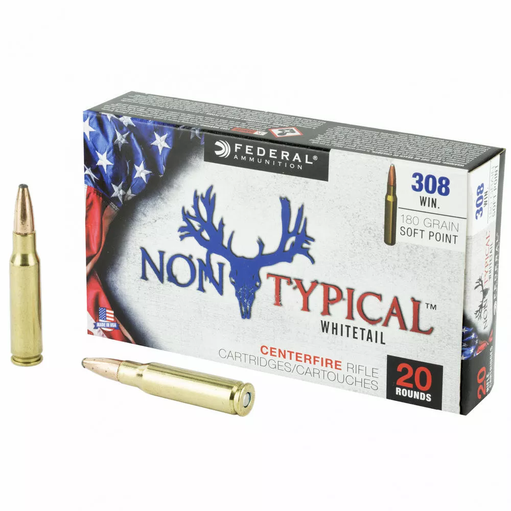 Fed Non Typical 308 Winchester 180 Grain Solid Point 20,