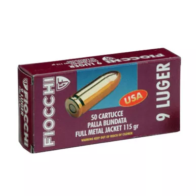 Fiocchi Shooting Dynamics 9MM, 115gr, MC - 50 Rounds