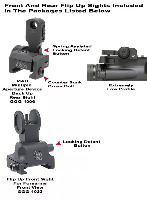 GG&G AR MAD Front And Rear Sight Package