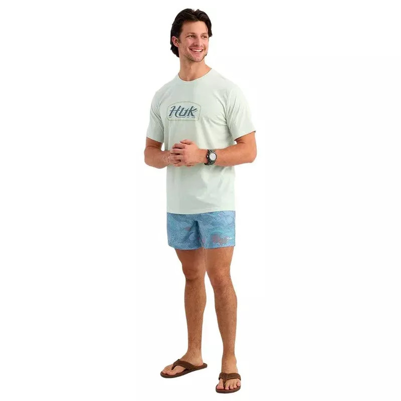 Huk Script Short Sleeve Tee Pale Algae Heather XL