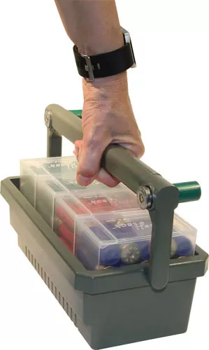 Mtm Shotshell Box Caddy W/ 4 - Ss25 Rnd Clear Shotshell Boxes
