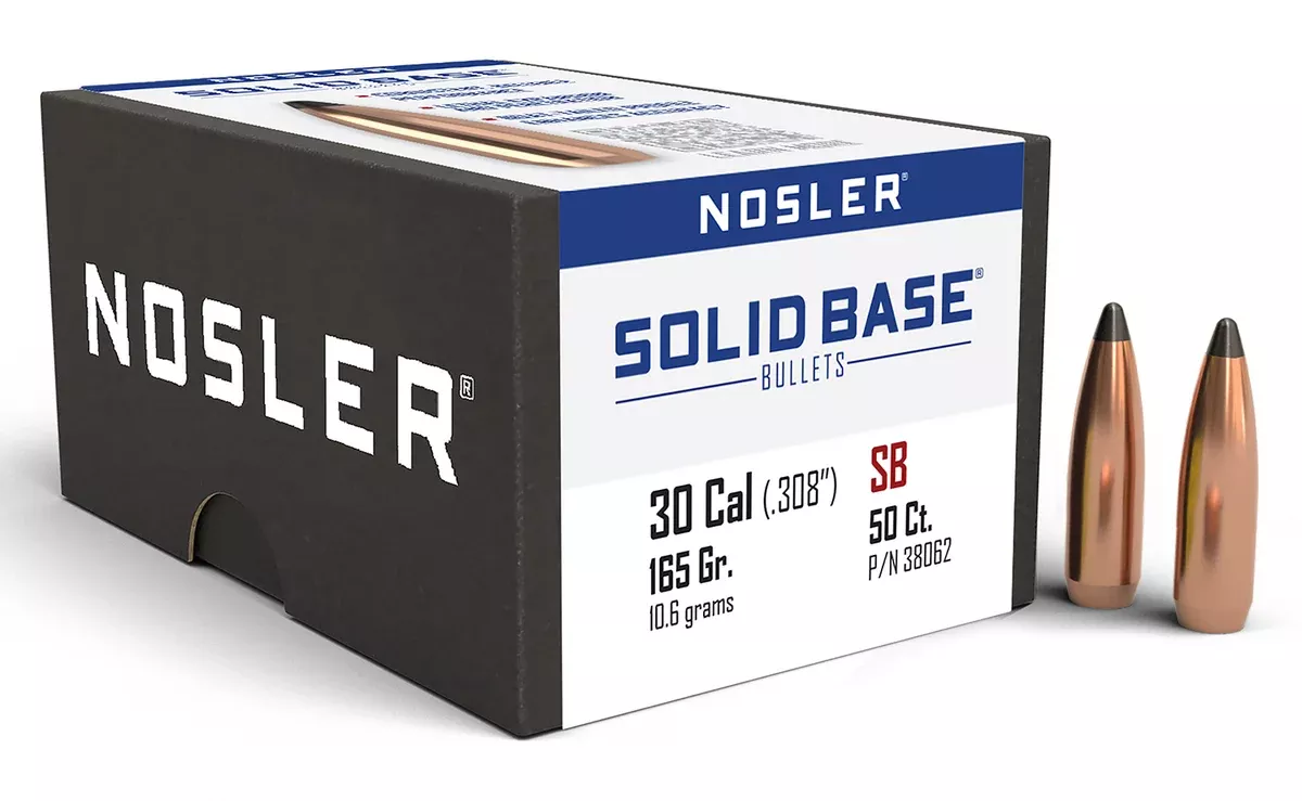 Nosler 38062 Solid Base30Cal 165gr Soft Point 50CT