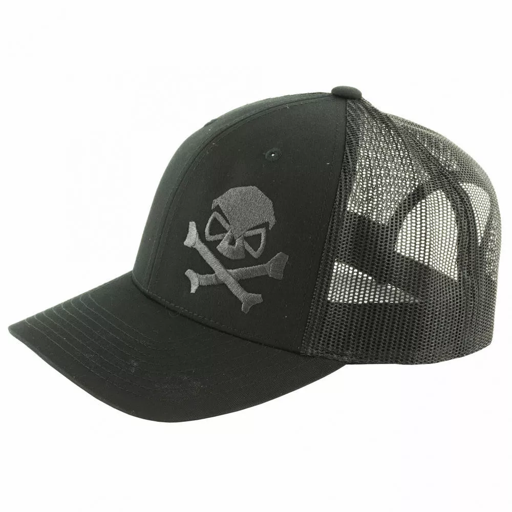 PHU SKULL TRUCKER HAT BLK/GRY