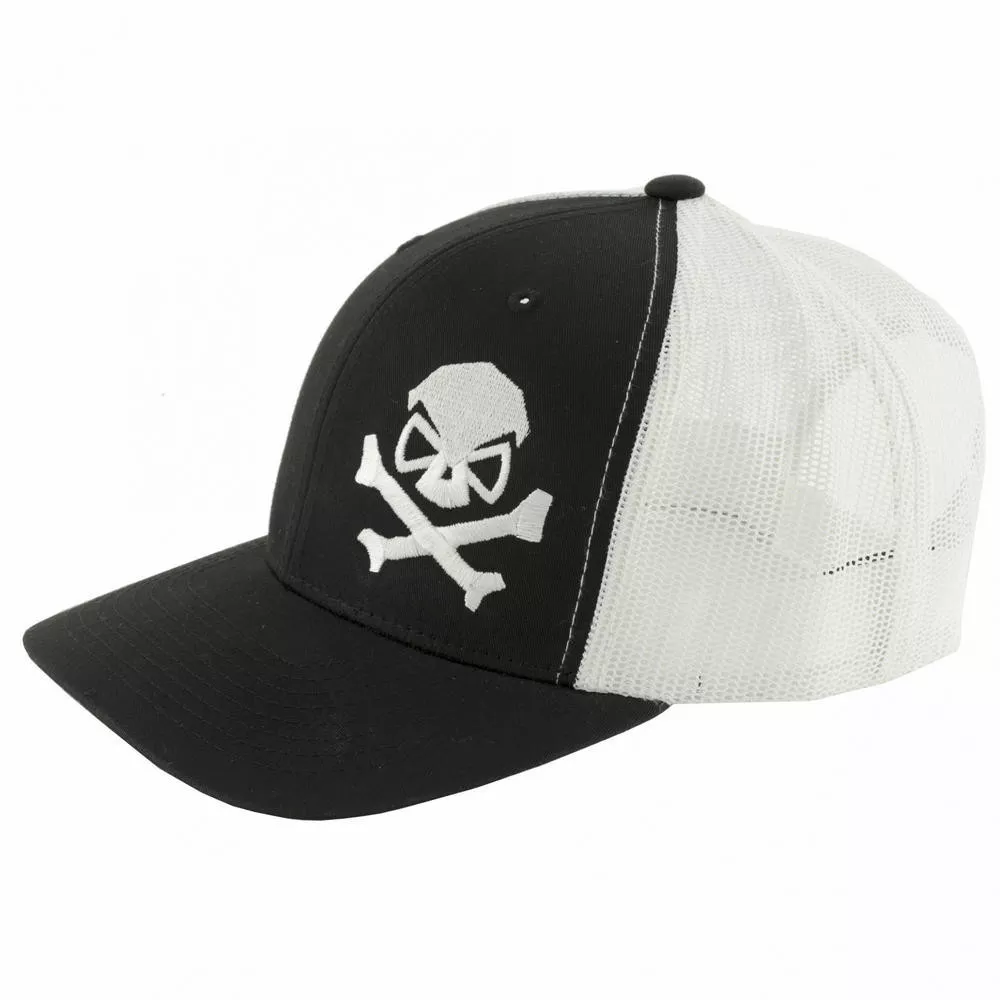 PHU SKULL TRUCKER HAT BLK/WHI