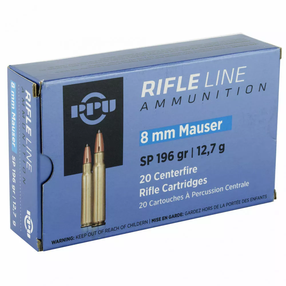 Ppu 8mm Mauser Solid Point 196gr 20/200