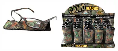 Rivers Edge Reading Glasses - Display Green Camo 25-pack