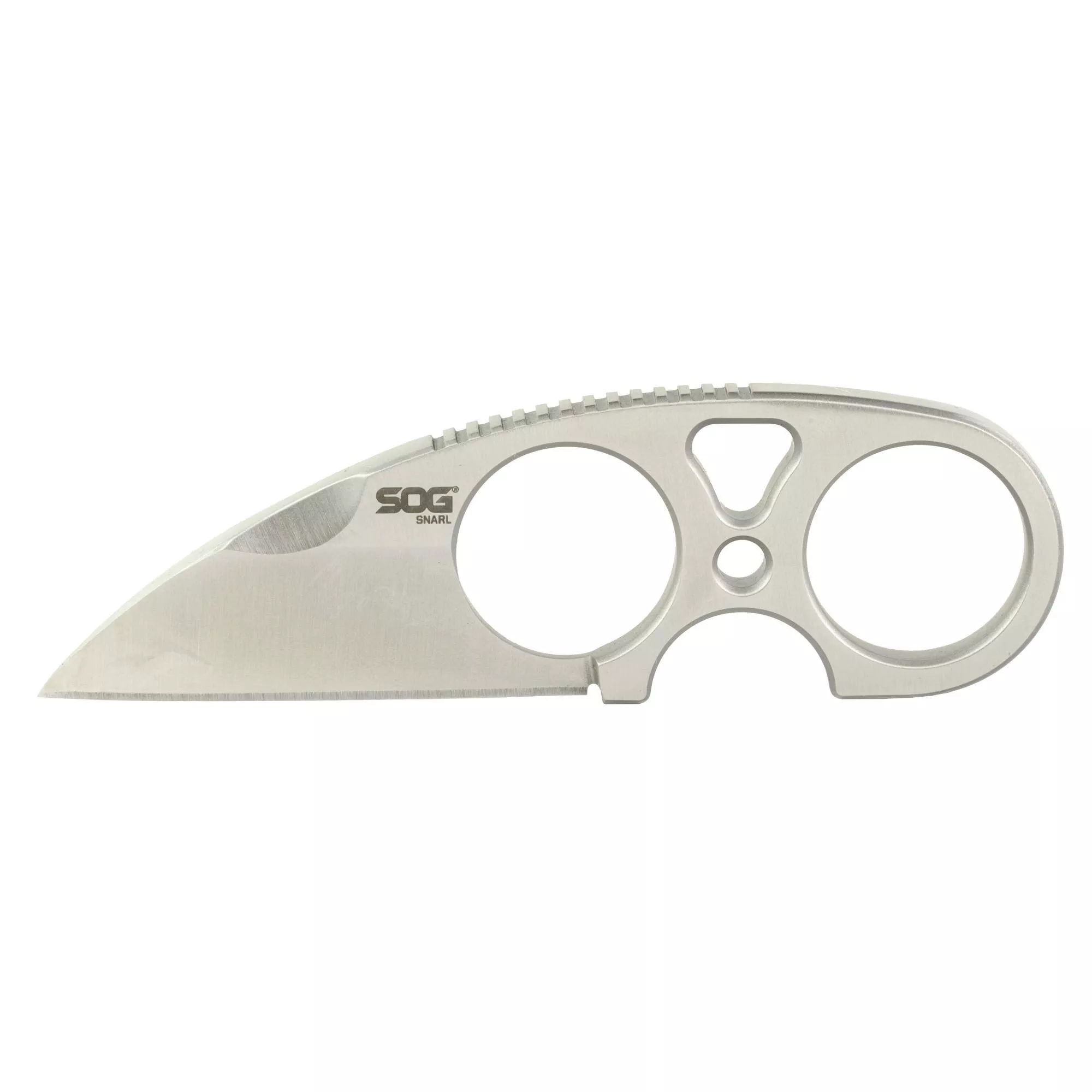 SOG Snarl Fixed Blade Knife Silver 2.3"