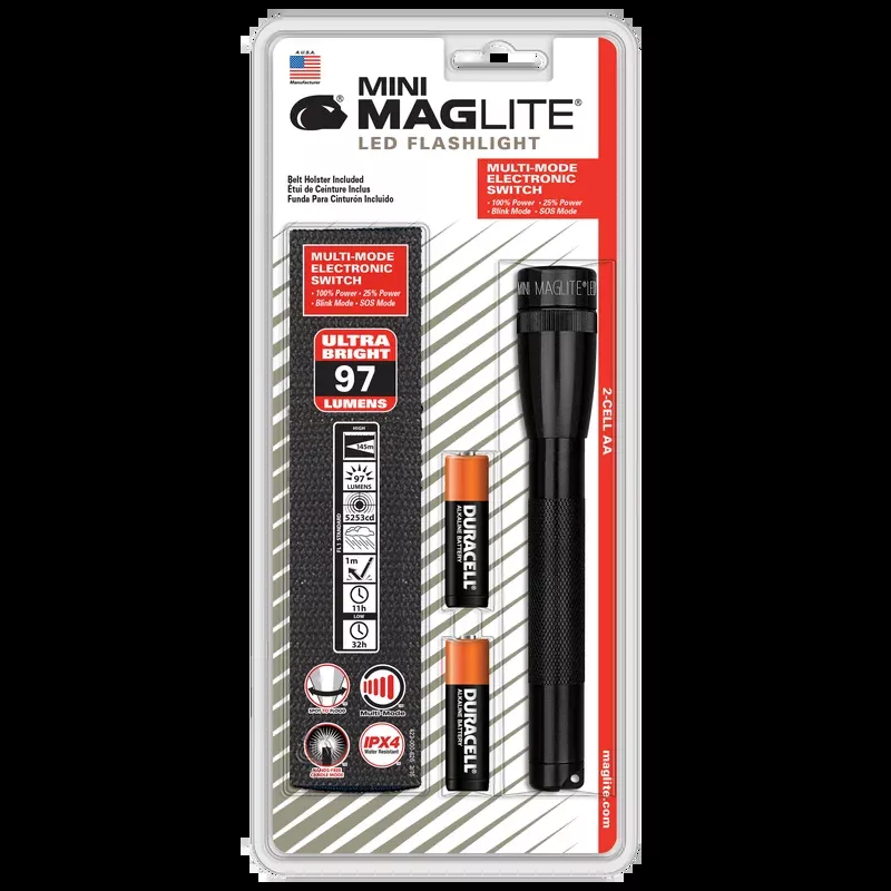 SP22 Mini Maglite 2 AA-Cell LED Flashlight w/ Holster
