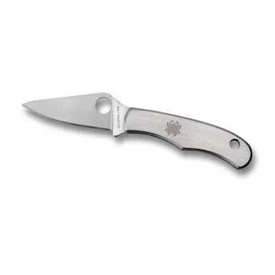 Spyderco Bug Folder 1.31 in Plain Stainless Handle