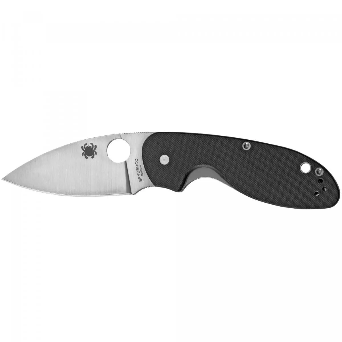 Spyderco Efficient Folding Knife Blade Plain 3" Black G10 Handle