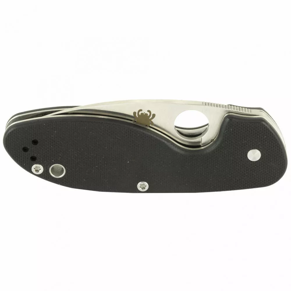 Spyderco Efficient Folding Knife Plain Drop Point 3" G10 Black Handle