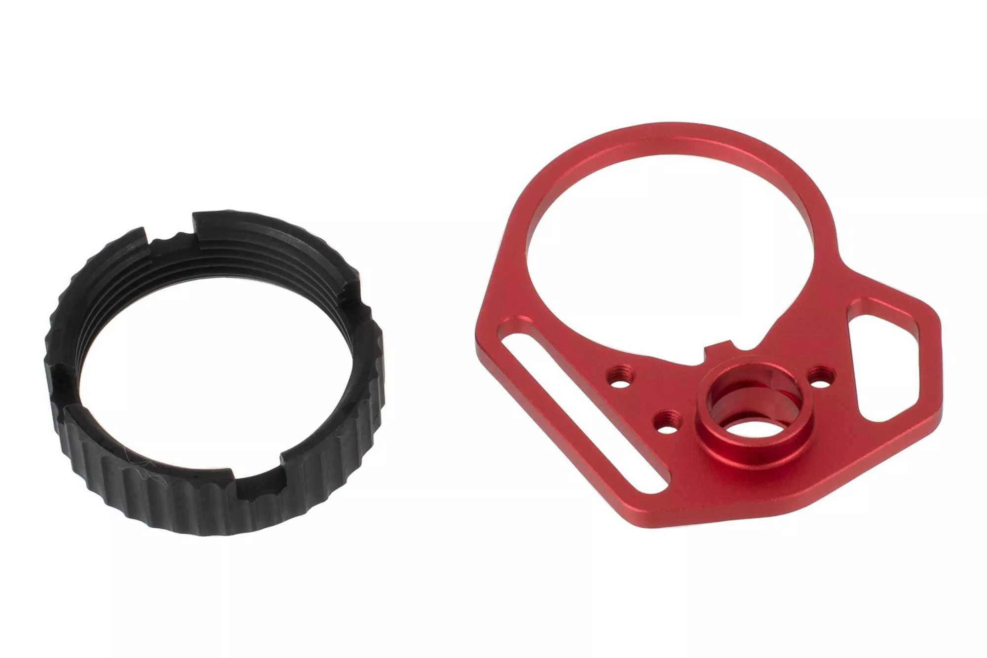 Strike Industries Multi-Function End Plate with Anti-Rotation Castle NutRed