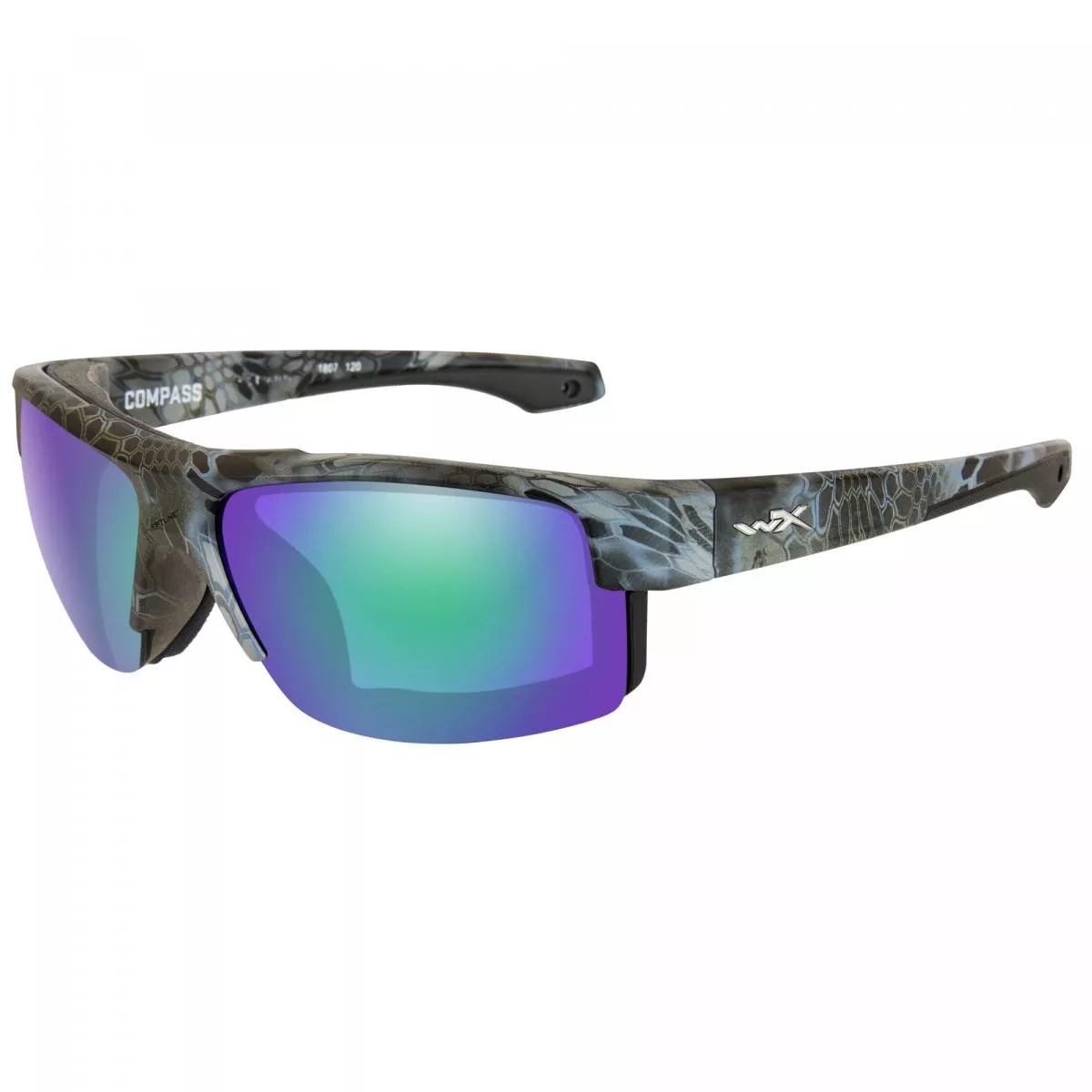Wiley X COMPASS Emerald Mirror Lens/Matte Kryptek Neptune