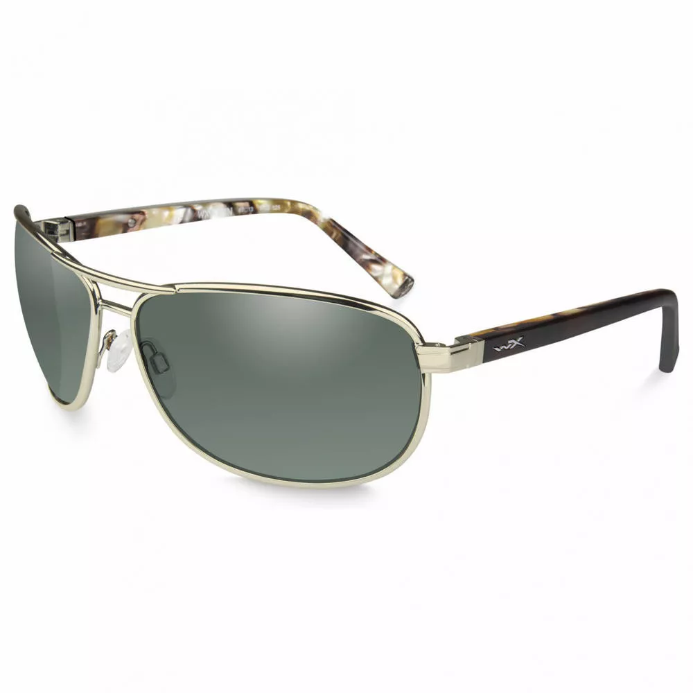 Wiley X Klein Pol Green Lens Gold Frame
