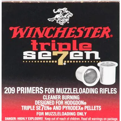 Winchester SML209T7 Triple Seven 209 Muzzleloader Primers, Silver, 100 Pack